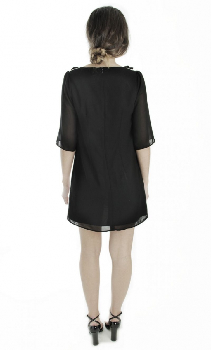 Vestido de fiesta corto blanco y negro agata de arimoka para apparentia